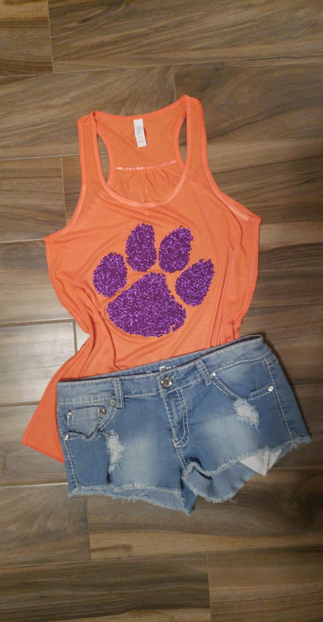 Clemson Glitter Paw Shirt