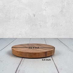 Customized Family Name Acacia Wood Round Coaster Set