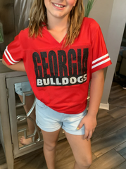 Red Georgia Bulldogs Stacked Shirt