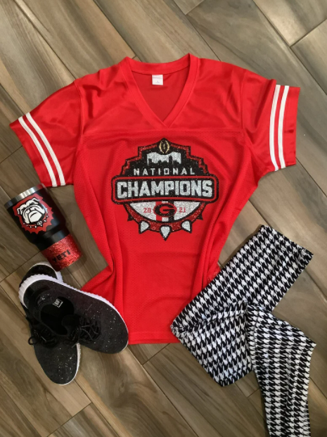 Georgia Bulldogs National Champions Glitter Shirt