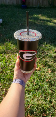 24 oz Rhinestone Georgia Bulldogs Tumbler Cold Cup