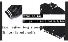 Embroidered Cropped Letterman Jacket