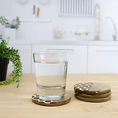 "Home Is Where Your Honey Is" Resin and Wood Coasters Set