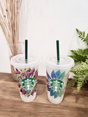 Customizable Sunflower 24 oz Rhinestone Tumbler