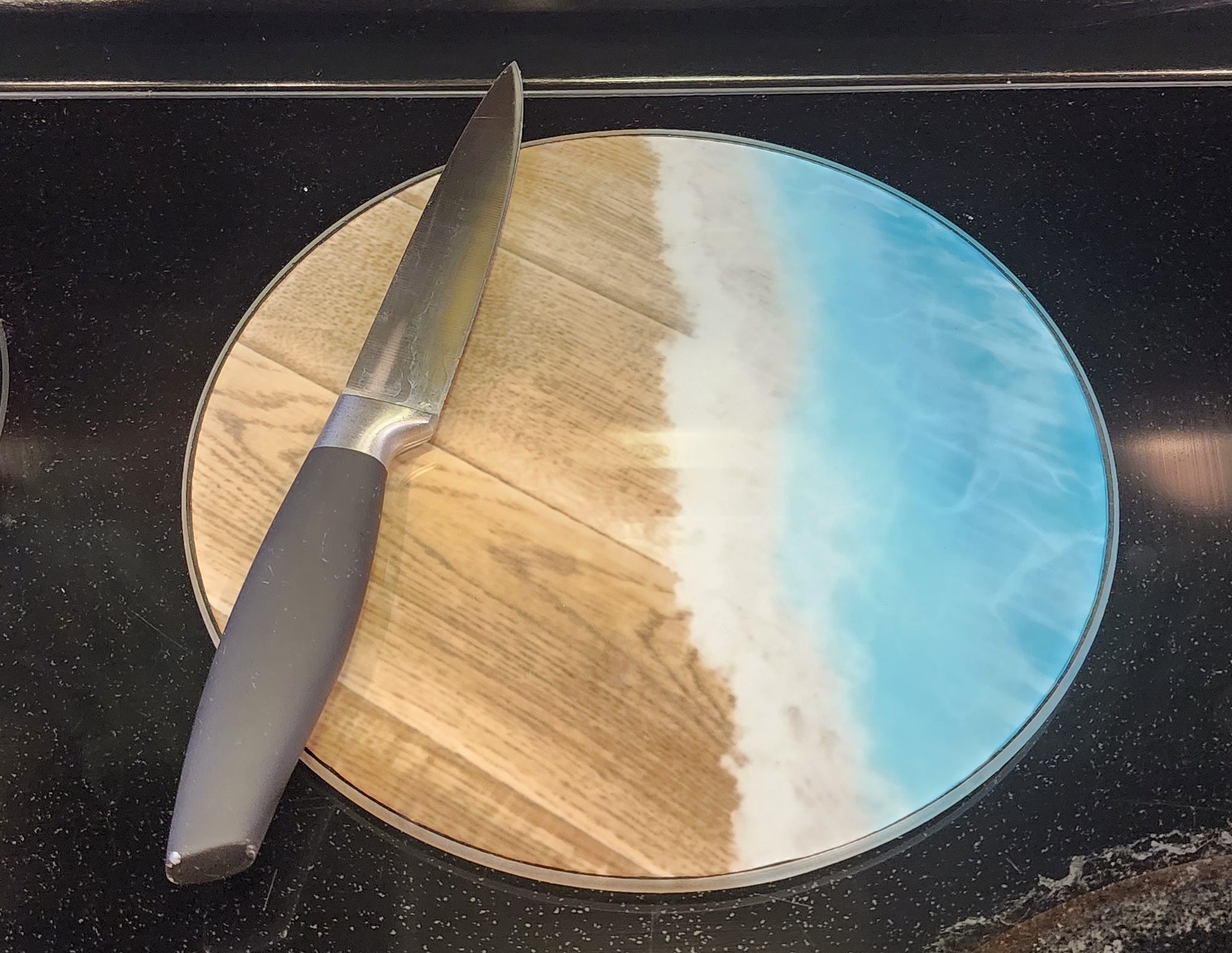 Sea Waves Beach Themed Glass Cutting Boards