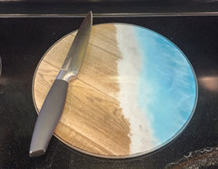 Sea Waves Beach Themed Glass Cutting Boards