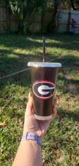 24 oz Rhinestone Georgia Bulldogs Tumbler Cold Cup