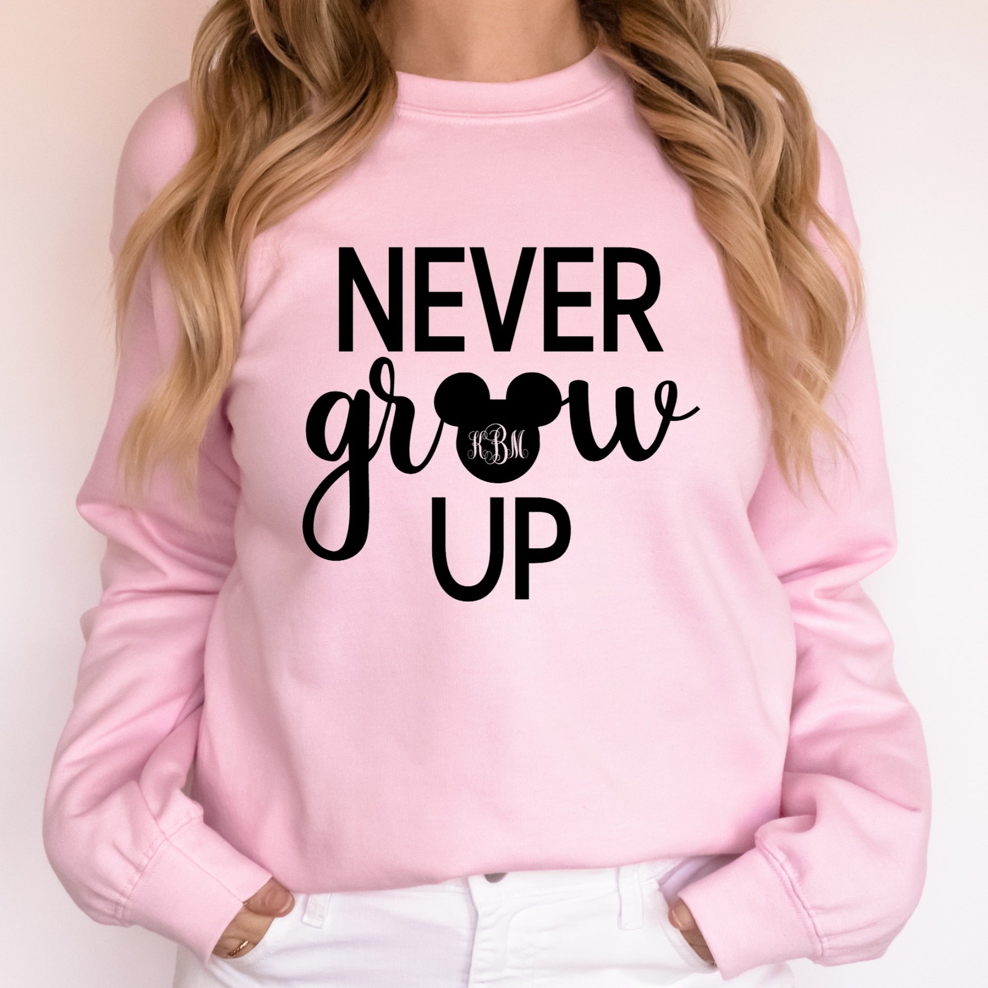 Monogrammed Never Grow Up Mickey Shirt