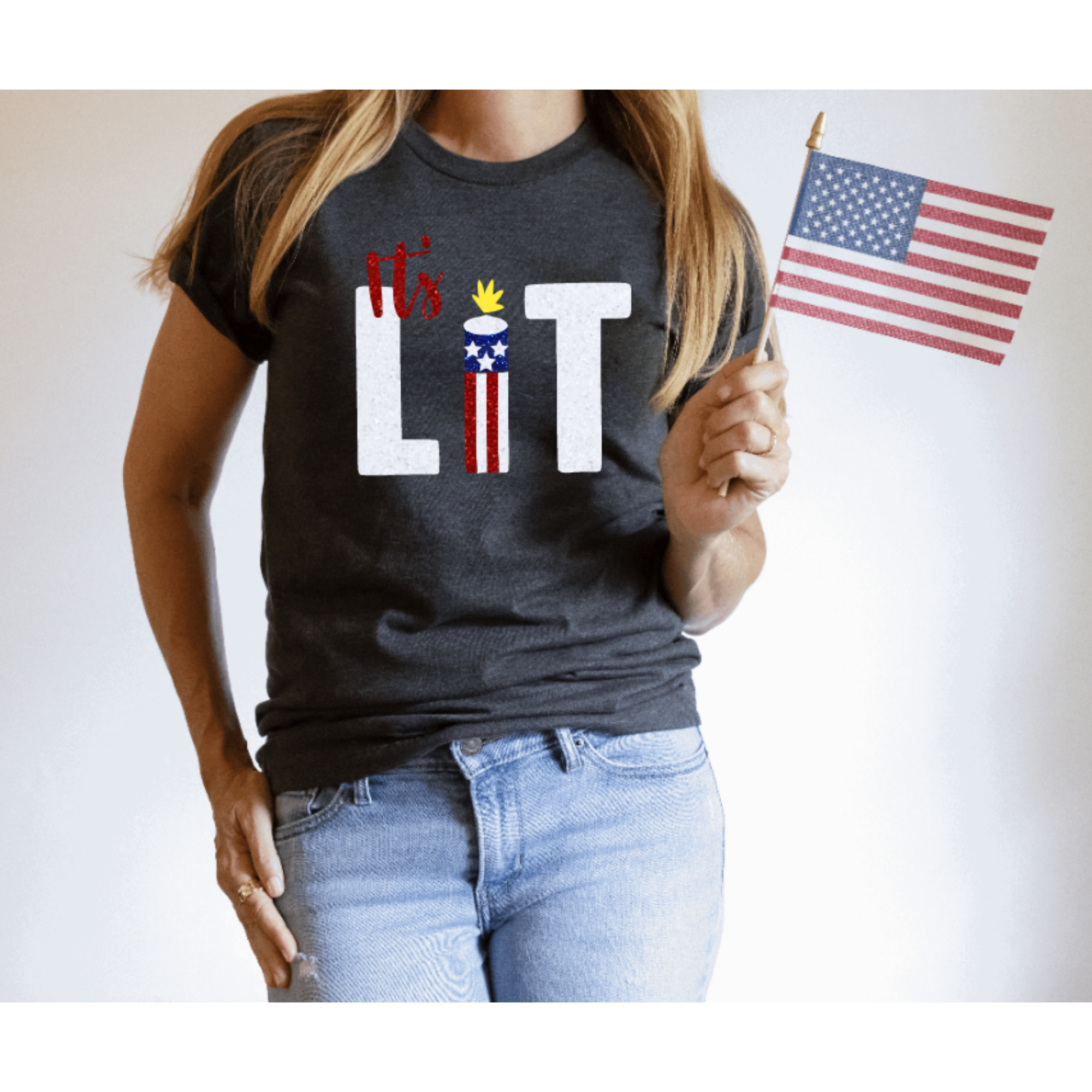 America It’s Lit Glitter Shirt
