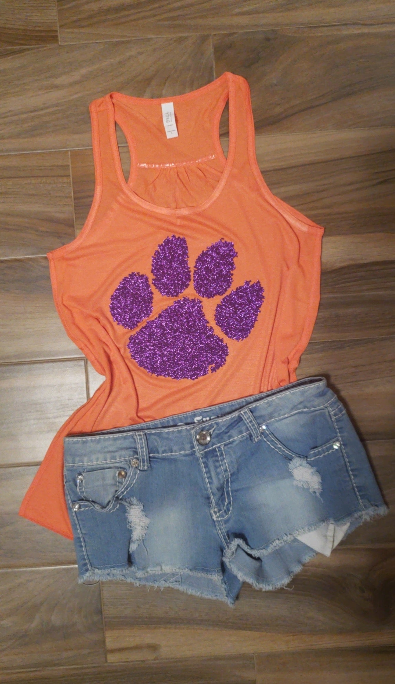 Clemson Glitter Paw Shirt