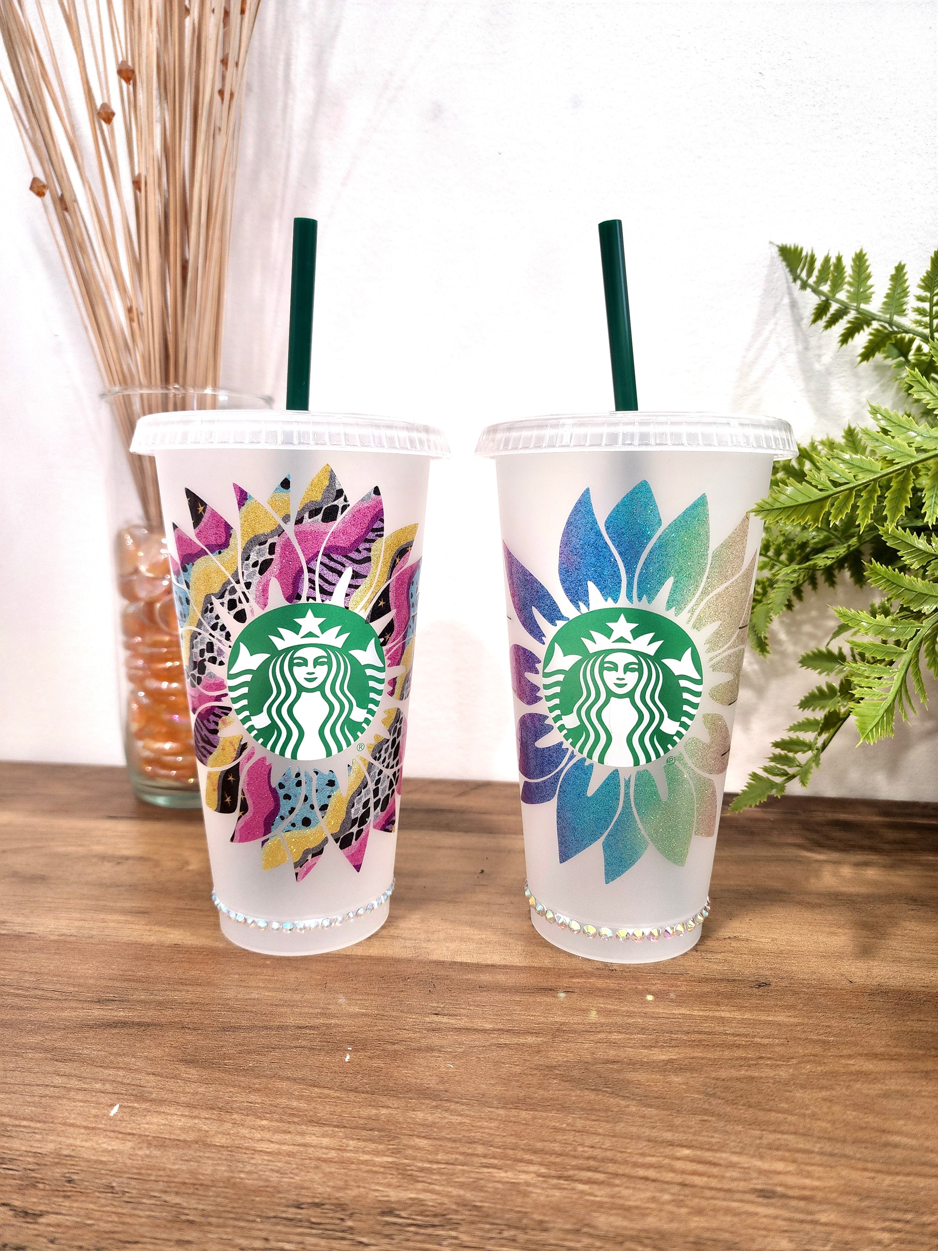 Customizable Sunflower 24 oz Rhinestone Tumbler