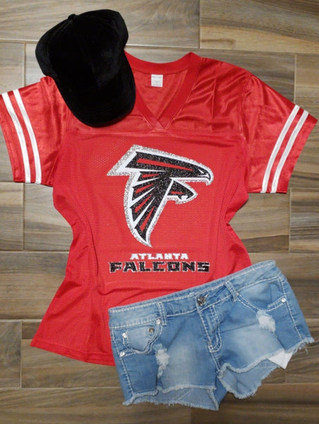 Lulu Grace Designs New Orleans Saints Glitter Jersey: NFL Football Fan Gear & Apparel S / Ladies Ribbed Tank