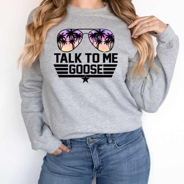 Lulu Grace Designs Talk to Me Goose Shirt: Funny American Apparel Unisex Crew Sweatshirt / X-Large