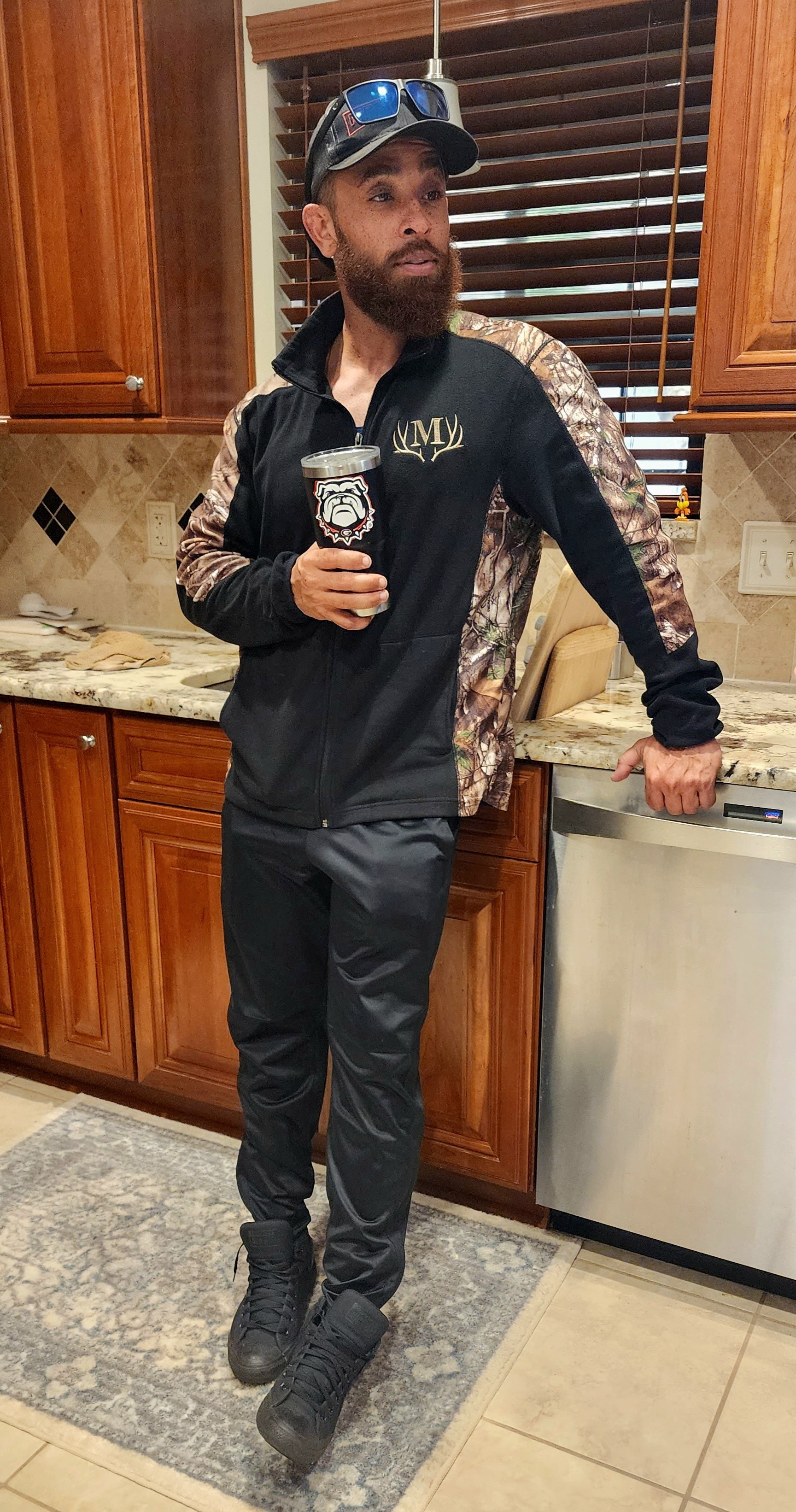 Monogrammed Antlers Camouflage Microfleece Full-Zip Jacket