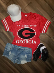 Georgia Bulldog Glitter Top