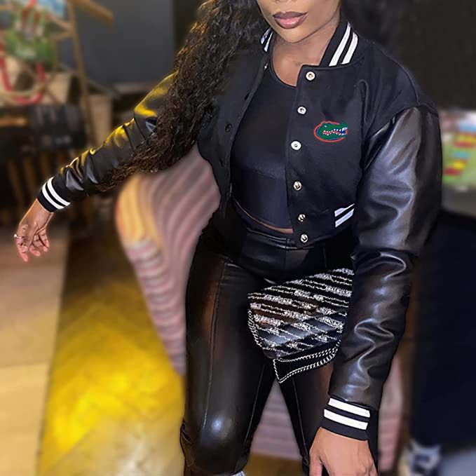 Florida Gators Embroidered Cropped Letterman Jacket