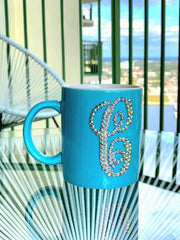 Rhinestone Monogrammed Initial Coffee Mug
