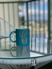 Rhinestone Monogrammed Initial Coffee Mug