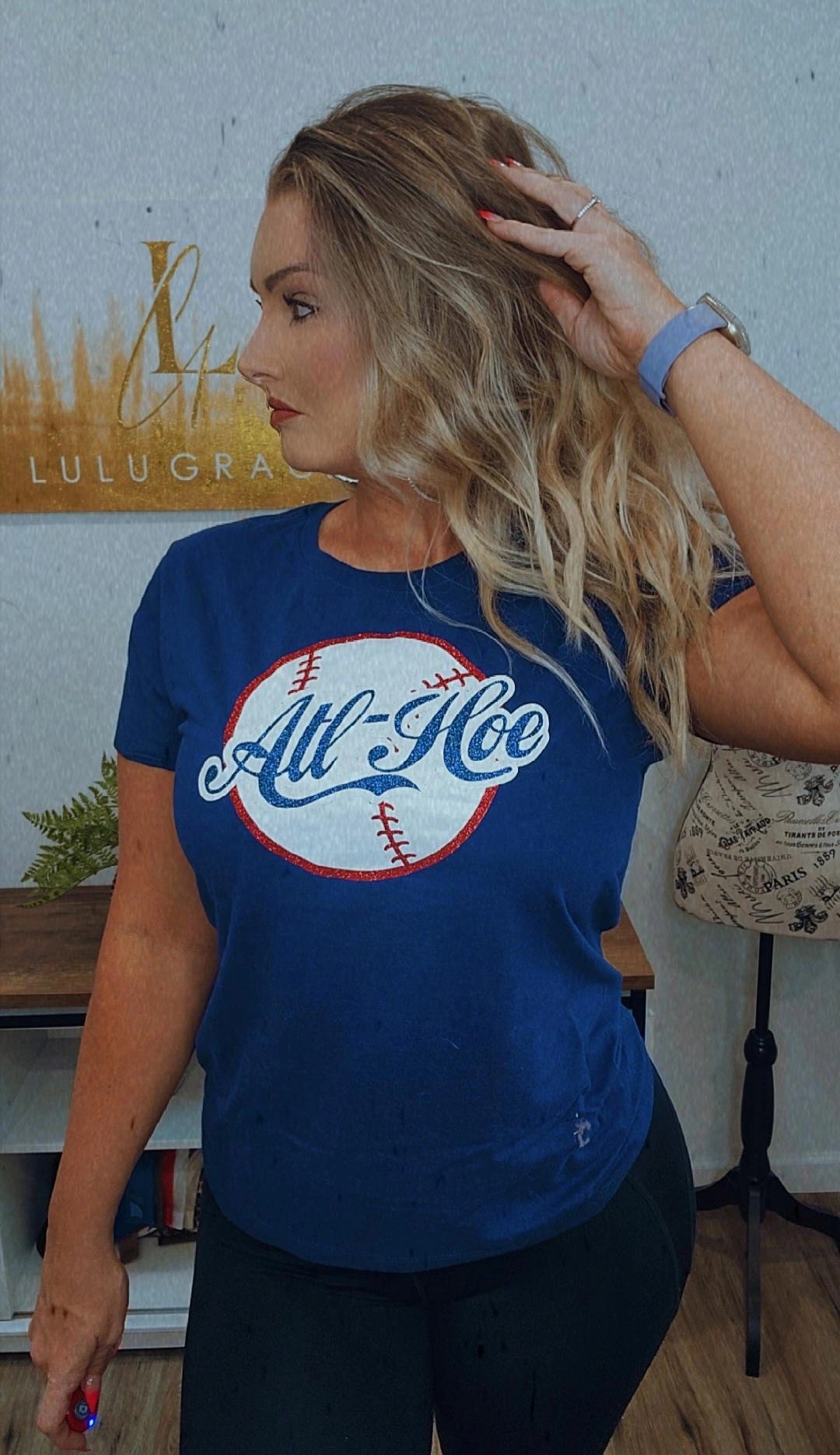 ATL Hoe Glitter Baseball Top