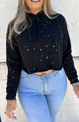 Black and Metallic Gold Splatter Paint Tops