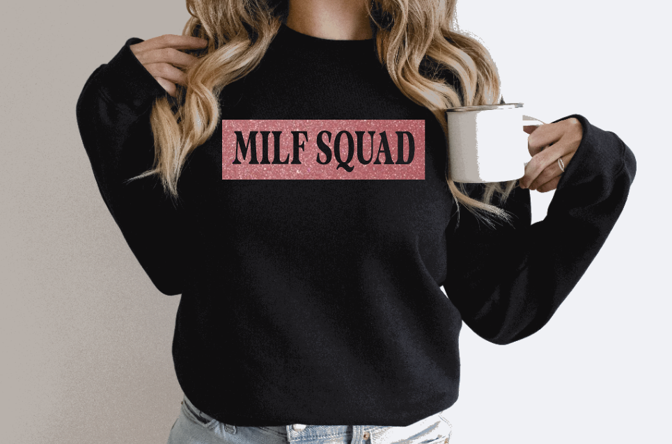MILF Squad Rose Gold Glitter Shirt