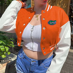 Florida Gators Embroidered Cropped Letterman Jacket