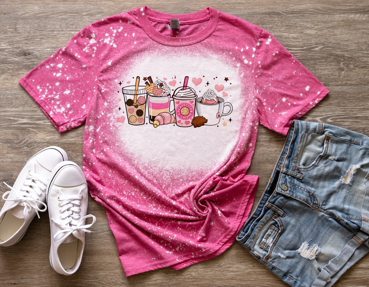Cafecito y Chisme Pink Bleached Shirt