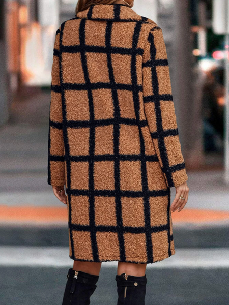 Berber longline sale plaid coat