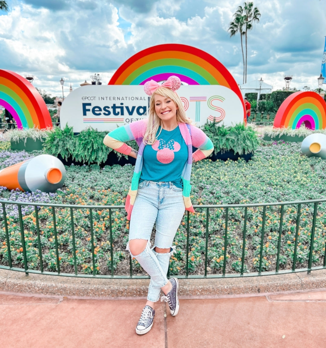 Rose Gold Glitter Minnie Shirt