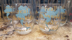Real Mermaids Smoke Seaweed Wine Glass