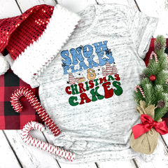 Snowflakes And Christmas Cakes Marbled Shirt