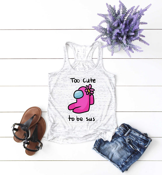 Minnesota Vikings NFL Football Among Us I Am Too Cute To Be Sus Tank Top