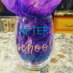 After School Snack Wine Glass