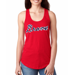 Atlanta Braves Inspired Stars Glitter Top