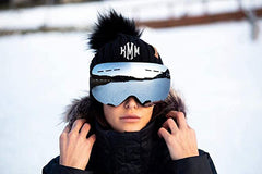 Monogrammed Beanie with Removable Faux Fur Pom