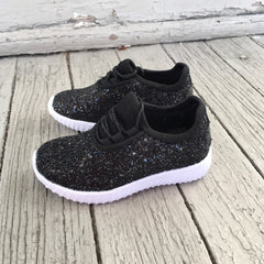 Black Glitter Glam Sneakers