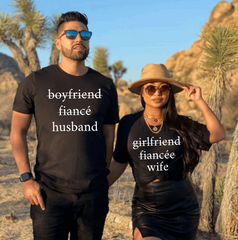 Girlfriend Fiancée Wife and Boyfriend Fiancé Husband Tee Set