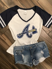 Atlanta Braves Inspired Glitter Tee