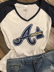 Atlanta Braves Inspired Glitter Tee