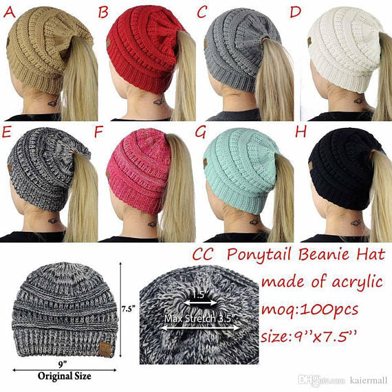 CC Messy Bun Beanies
