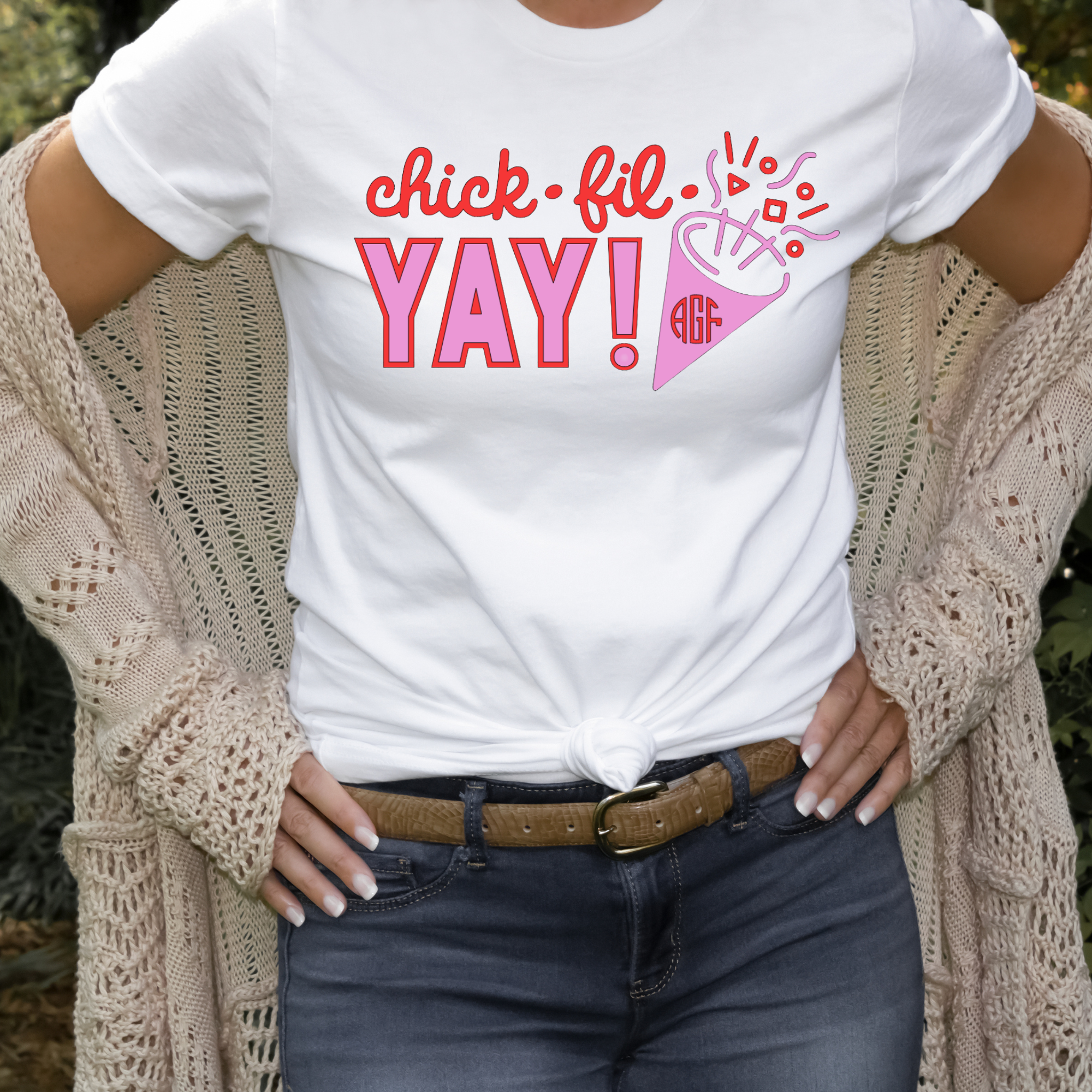 Chick Fil Yay Monogrammed Top