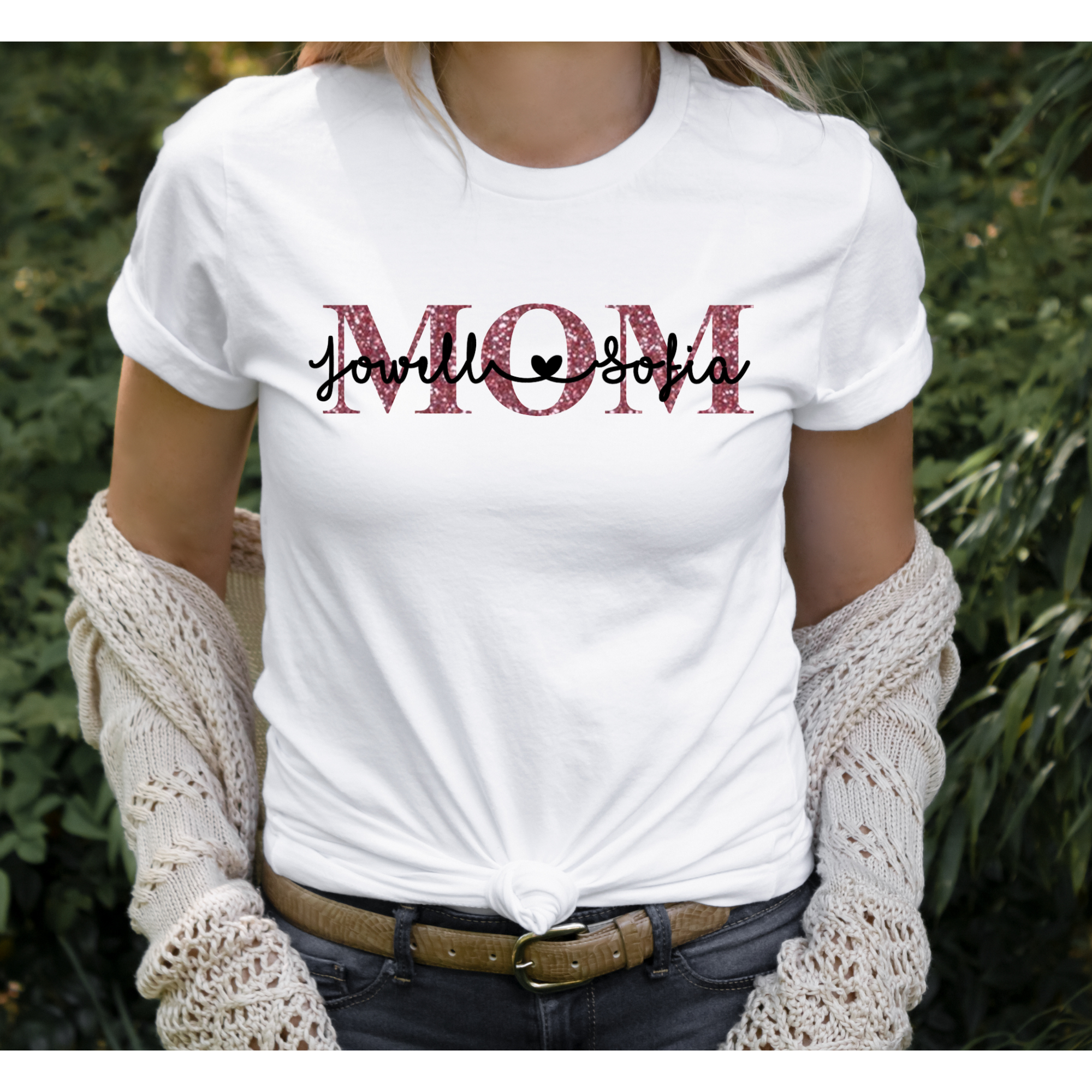 Custom Mom with Kids Names Shirt