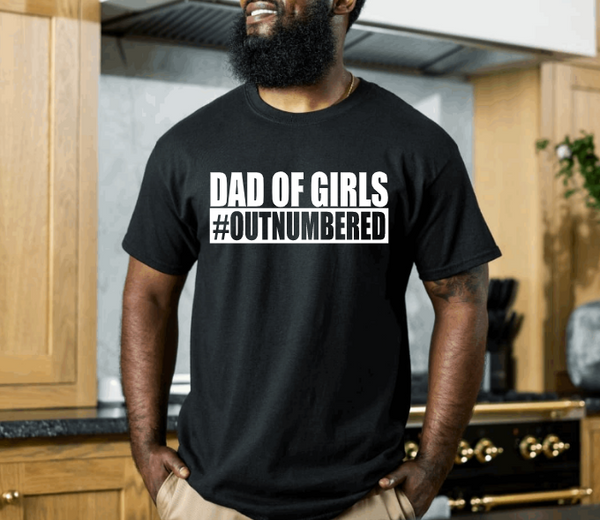  Funny Tshirt, Dad of Girls #Outnumbered Shirt Girldad Shirt Dad  of Girls Shirt : Clothing, Shoes & Jewelry