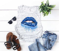 LA Dodgers Dripping Lips Top