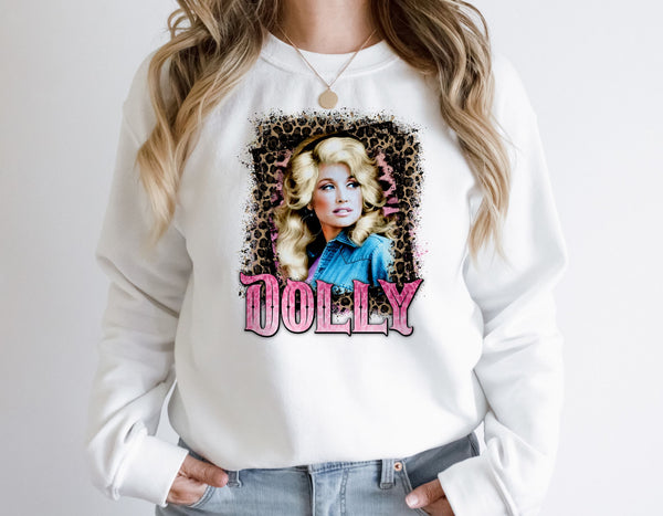 LEOPARD DOLLY WESTERN GRAPHIC SWEATSHIRT