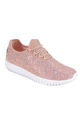 Dusty Rose Glitter Glam Sneakers