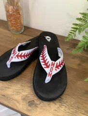 Custom Baseball Glitter Flip Flops