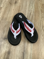 Custom Baseball Glitter Flip Flops