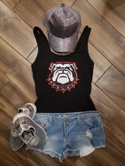 Georgia Bulldog Head Glitter Shirt