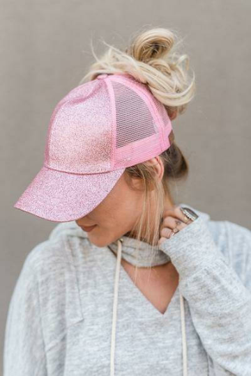 CC Glitter Messy Bun Ball Cap